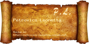 Petrovics Leonetta névjegykártya